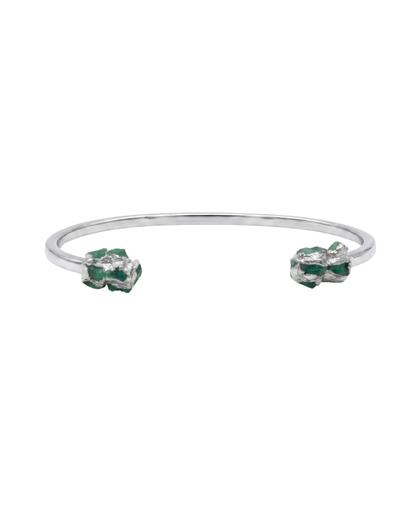 BRAZALETE NUGGET ESMERALDA PLATA 925