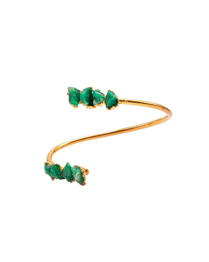 BRAZALETE ESPIRAL CON 8 ESMERALDAS FUSIÓN