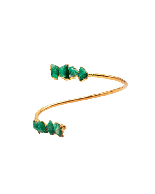 BRAZALETE ESPIRAL CON 8 ESMERALDAS FUSIÓN