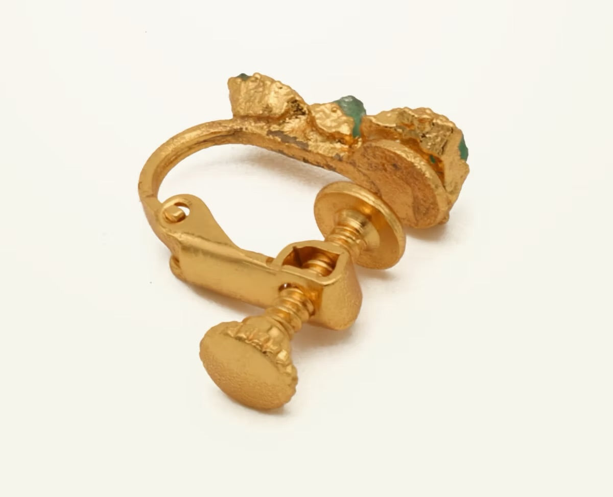 3 Emerald Screw-On Earcuff - FUSION Collection