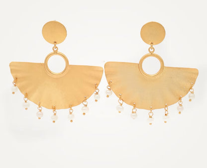 Aretes abanicos perlas naturales