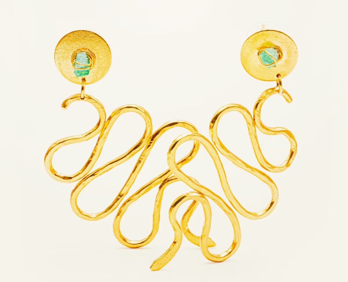 Maxi Emerald Snake Earring