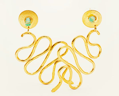 Maxi Emerald Snake Earring
