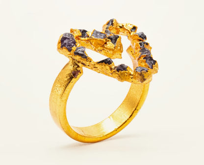 Anillo corazón amatista- L'AMOUR Collection