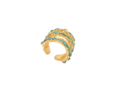 Earcuff 5 Lines Emerald Fusion