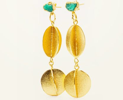 Geometric Emerald Earrings