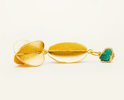 Geometric Emerald Earrings