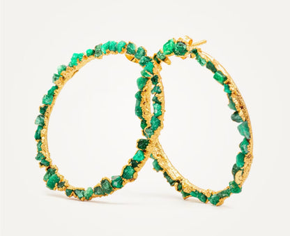 Medium Emerald Crown Stud Earrings - FUSION Collection