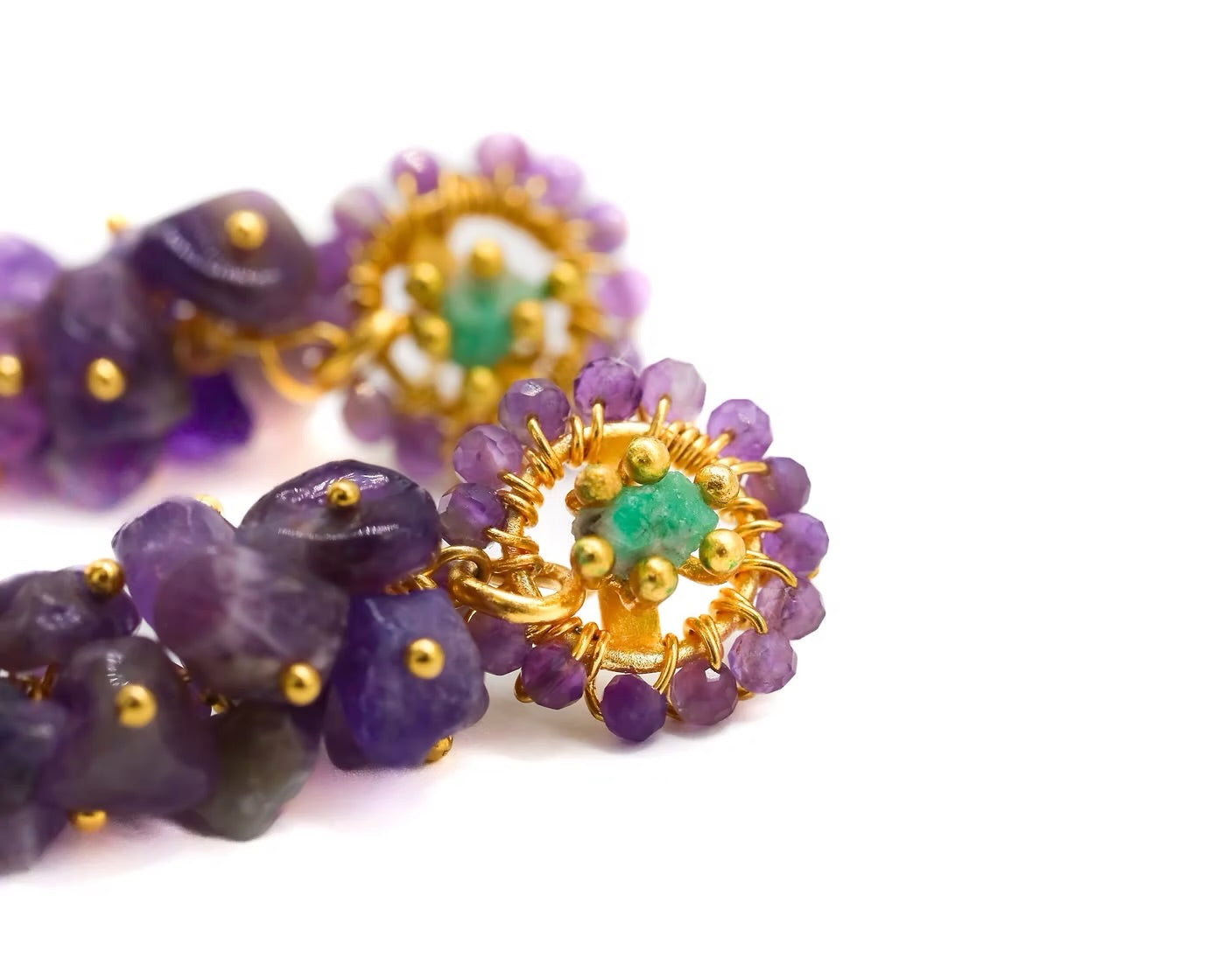 Replaceable Amethyst Stone Earring