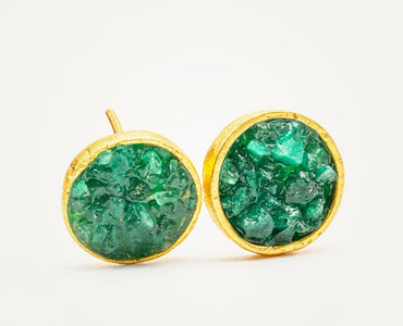 Topo círculo Esmeralda resinado