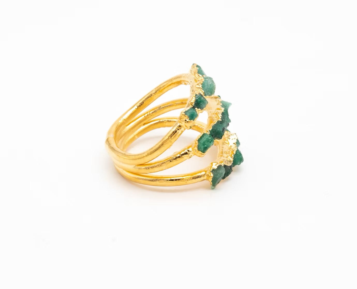 Anillo 3 Líneas esmeraldas - FUSIÓN Collection