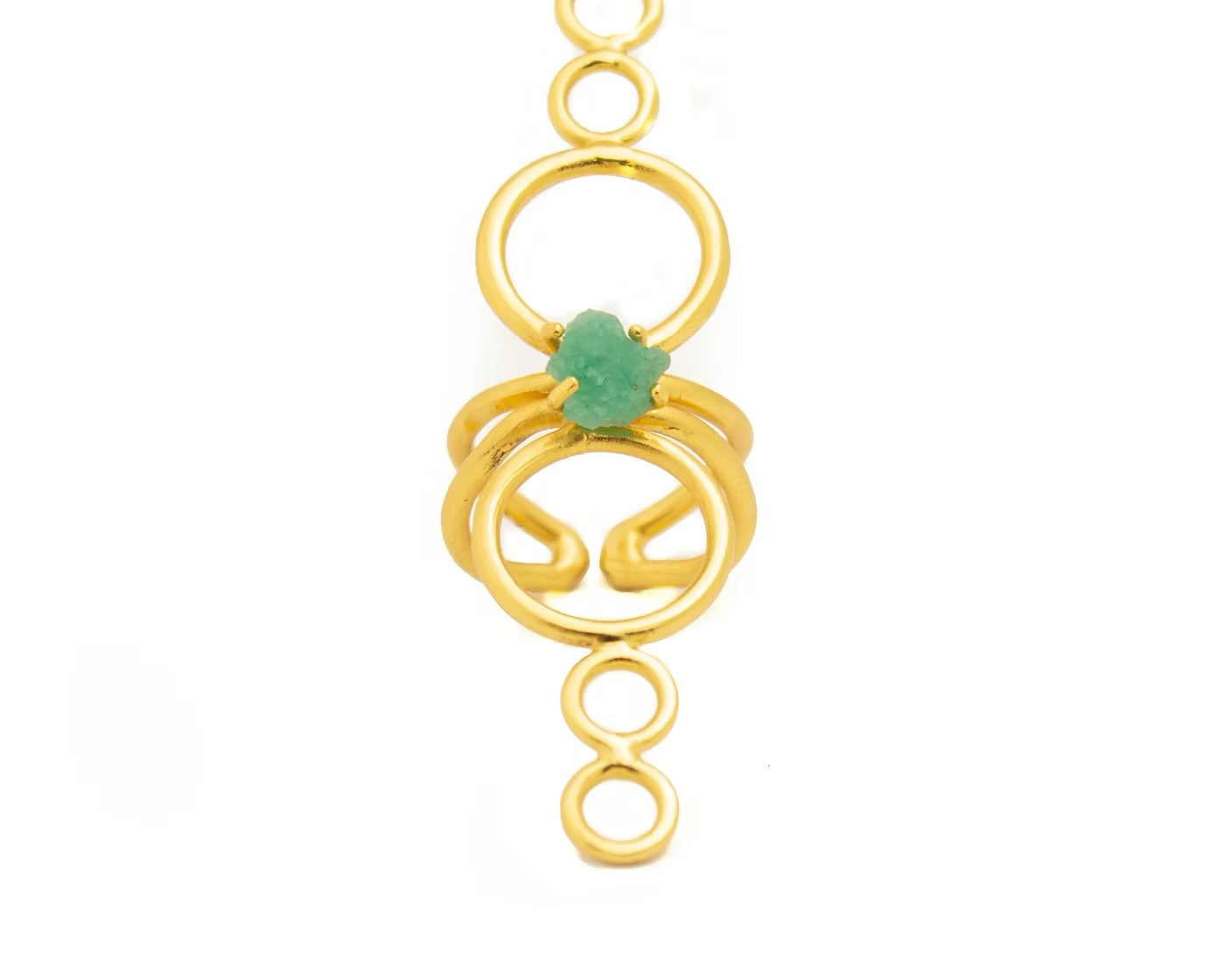 Anillo 6 círculos degrade esmeralda