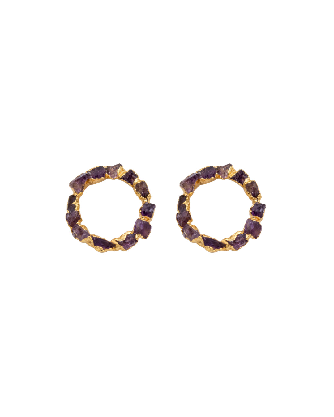 Small Amethyst Crown Studs - FUSION Collection