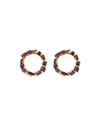 Small Amethyst Crown Studs - FUSION Collection