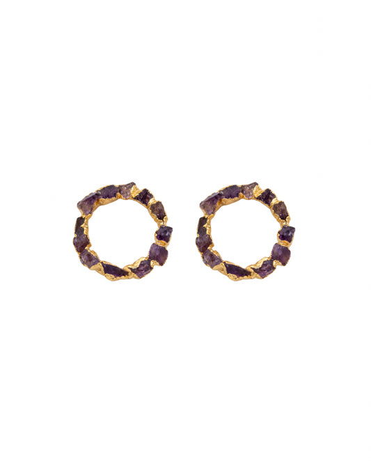 Small Amethyst Crown Studs - FUSION Collection