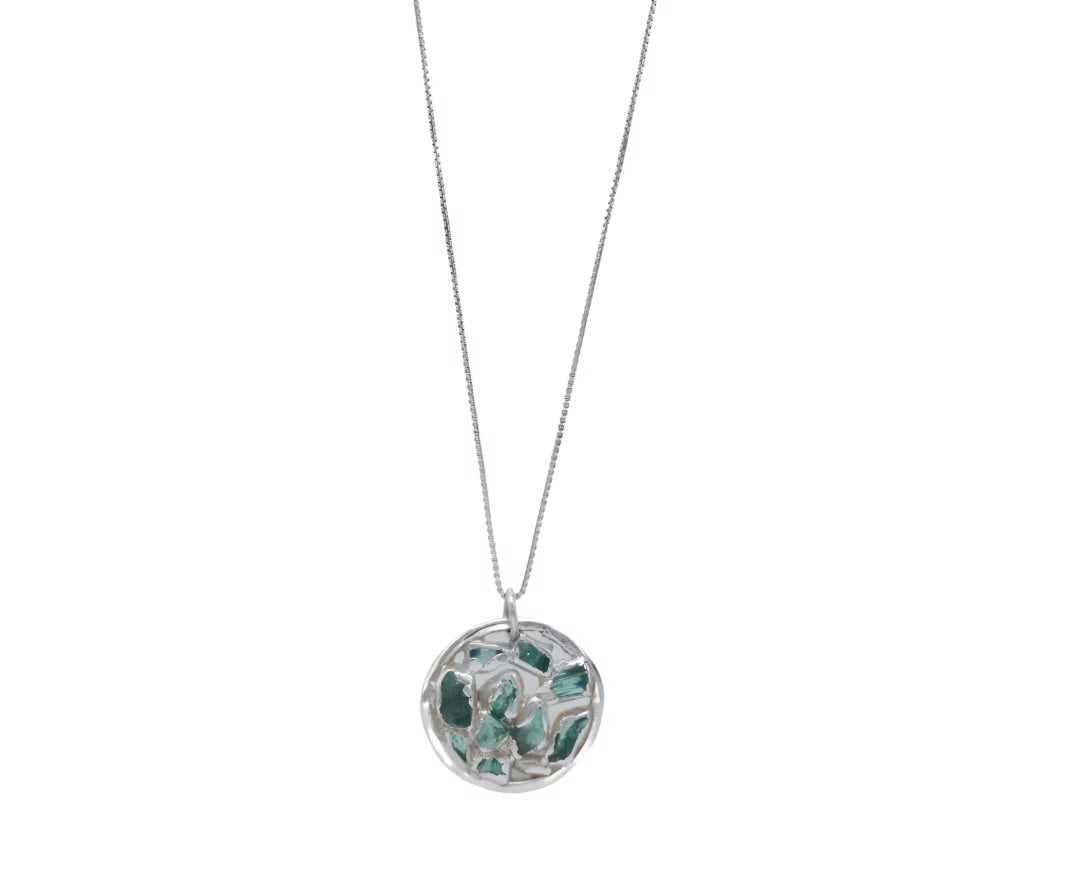 I said mosaic circle silver 925 emerald fusion