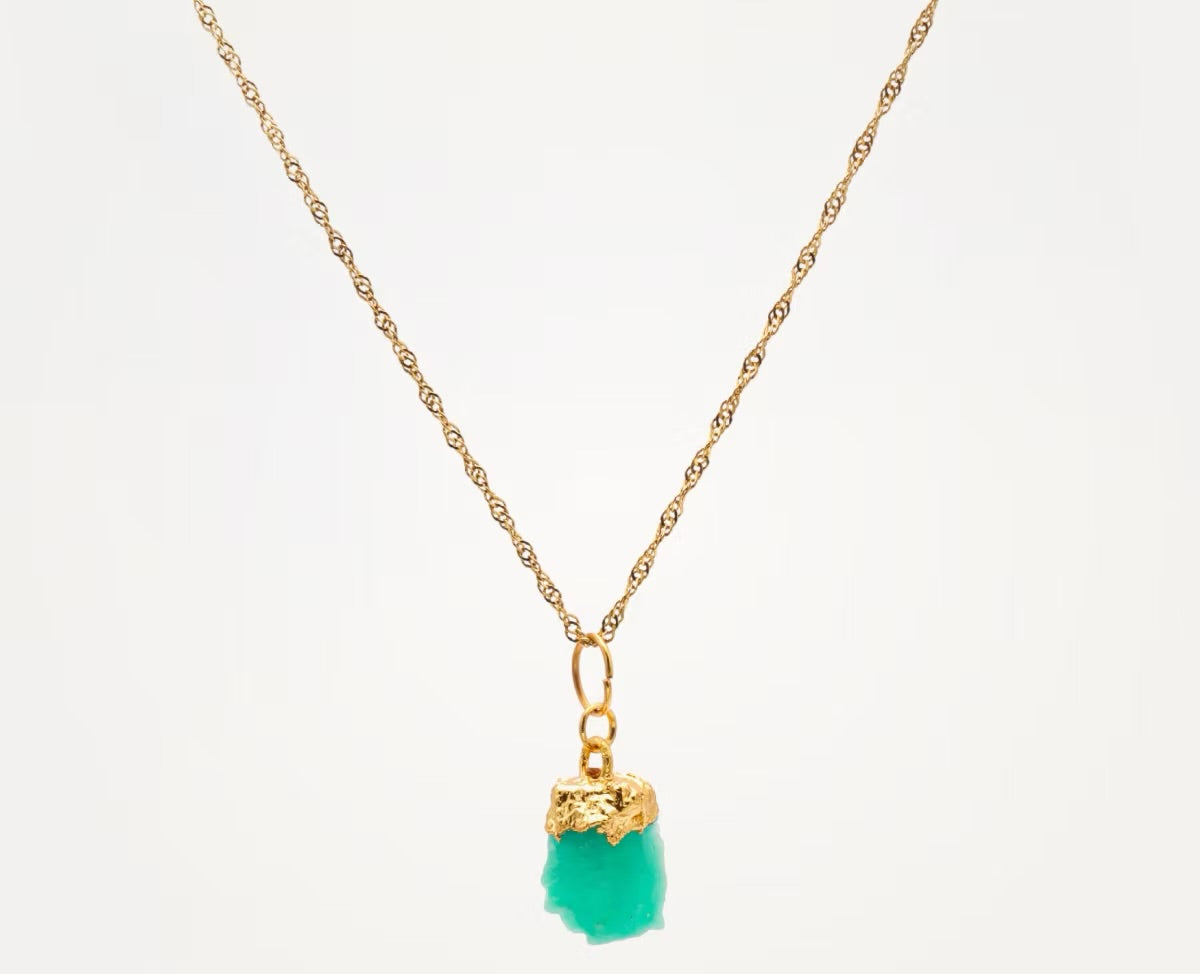 Dije pequeño con cadena esmeralda  - FUSIÓN Collection