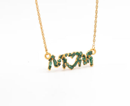 Emerald MOM pendant with chain - FUSION
