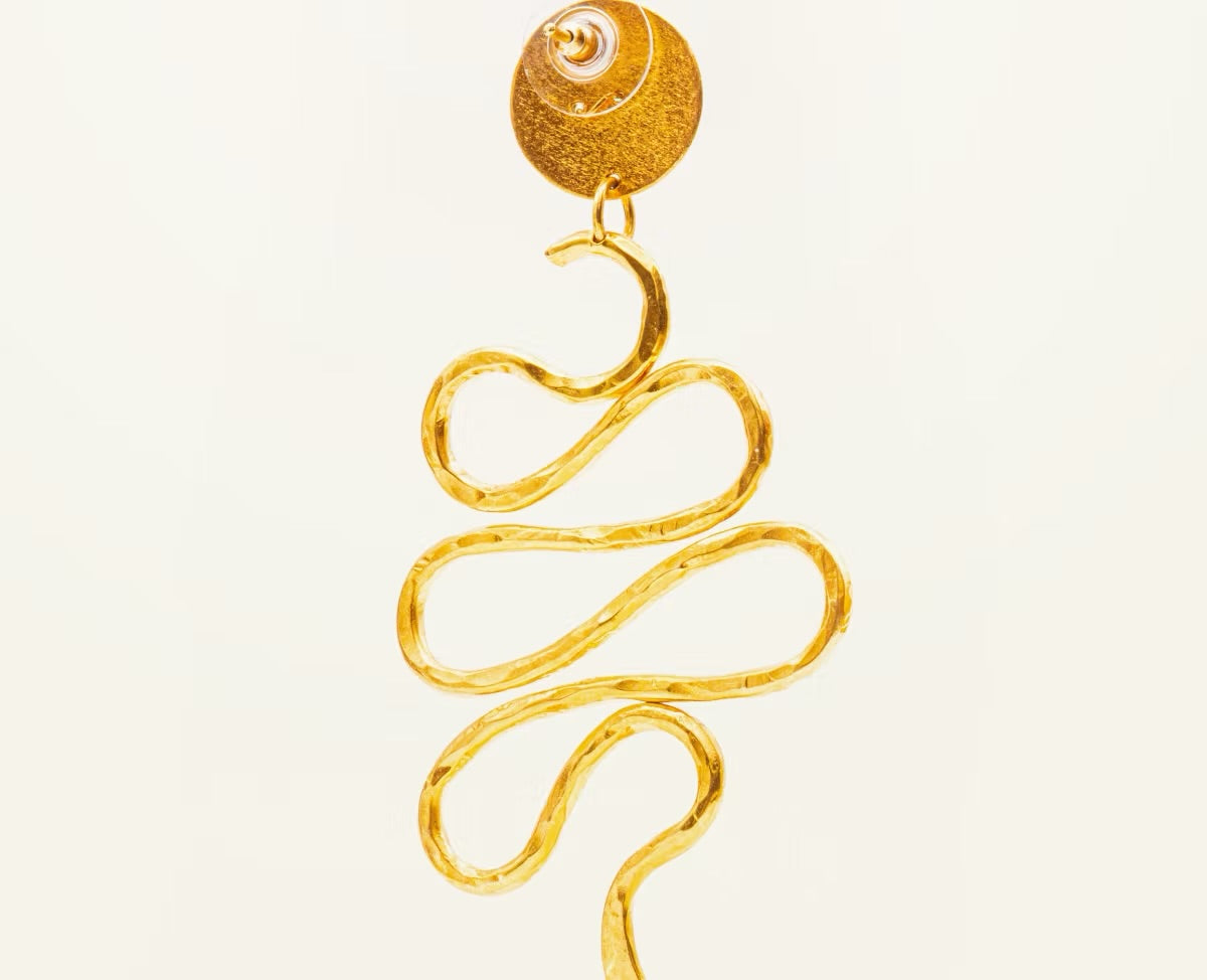 Maxi Emerald Snake Earring