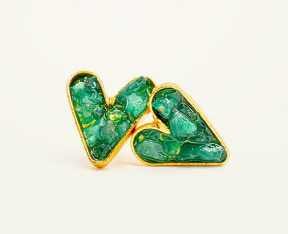 Topo corazón mediano esmeralda resinado - L'AMOUR Collection