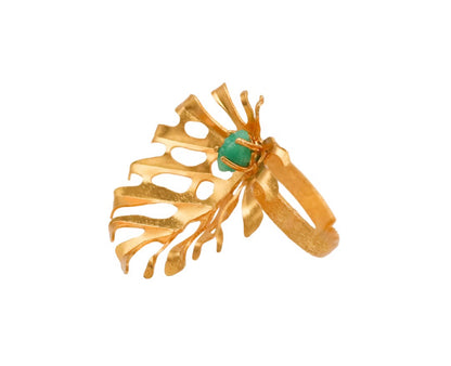 Anilllo Hoja de Balazo Esmeralda