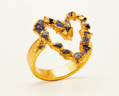 Anillo corazón amatista- L'AMOUR Collection