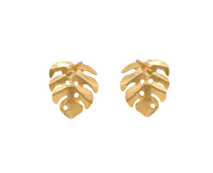 Mini Topo Hoja De Balazo Con Esmeralda