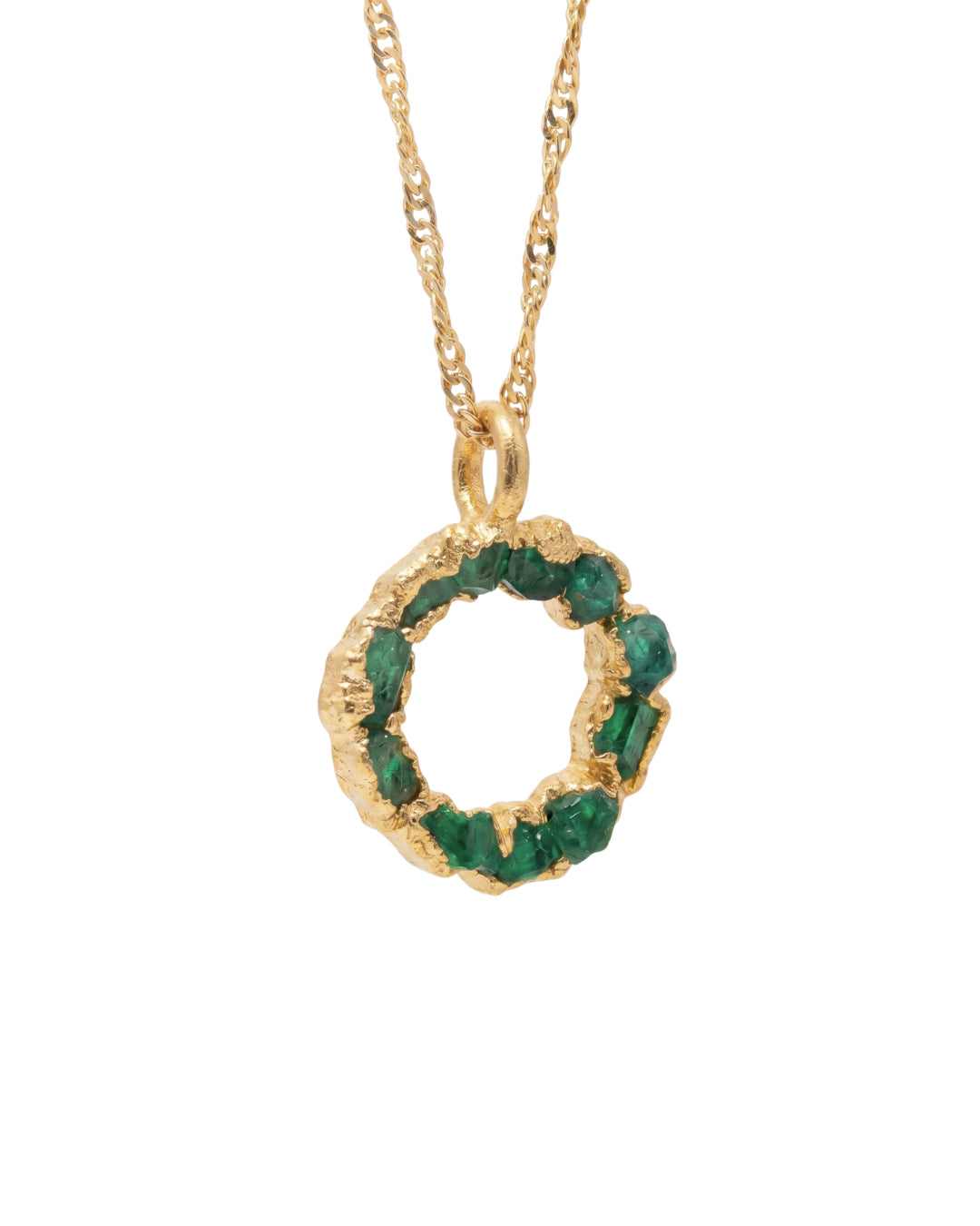 Dije corona con cadena pequeño esmeralda- FUSIÓN Collection
