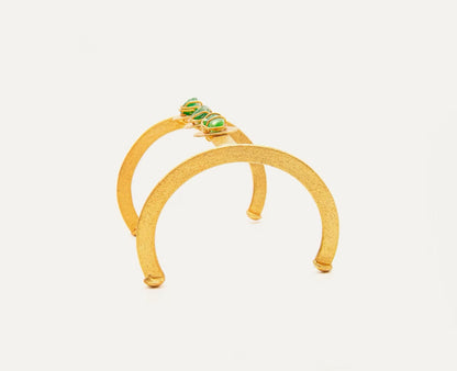 Brazalete Tubo 3 Esmeraldas Alambradas Grande