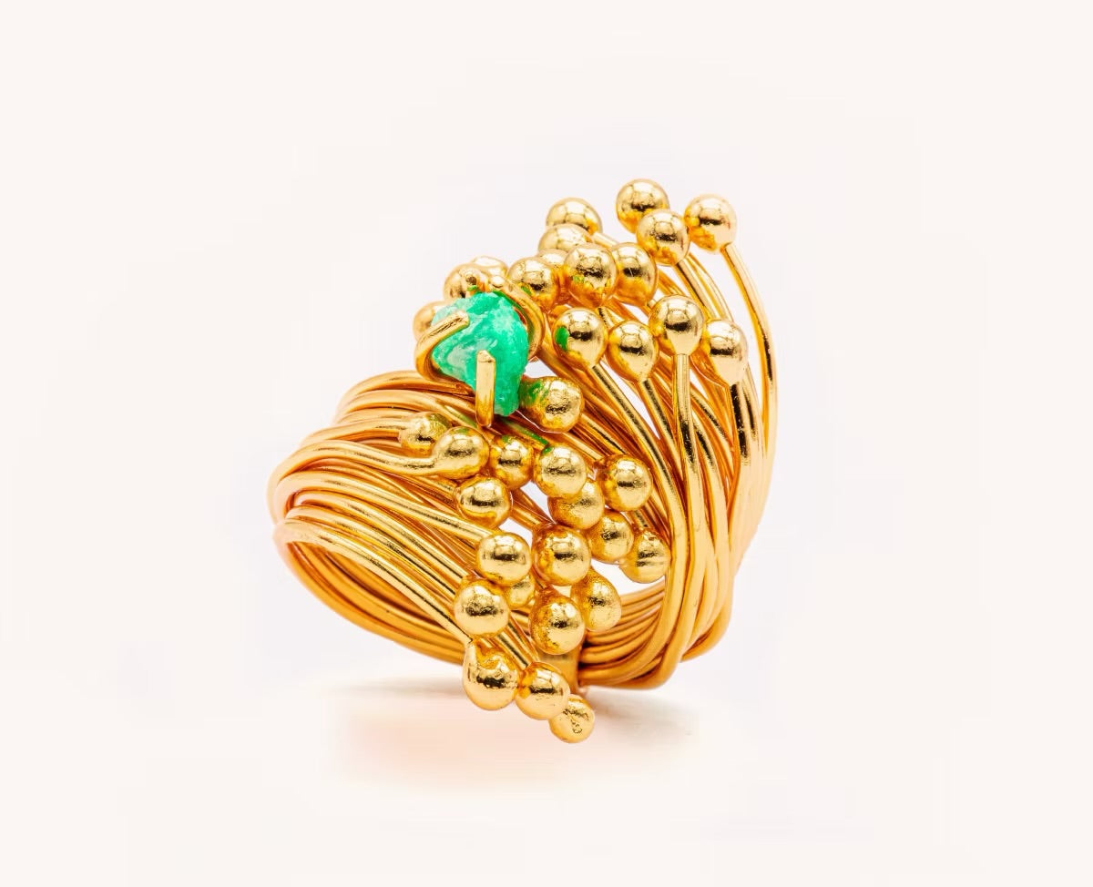 Anillo alfileres esmeralda  - RAÍCES Collection