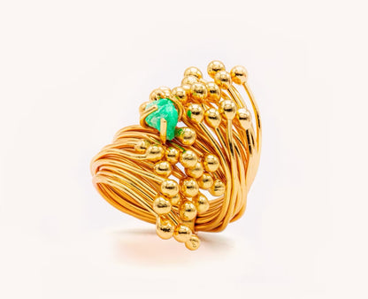 Anillo alfileres esmeralda  - RAÍCES Collection