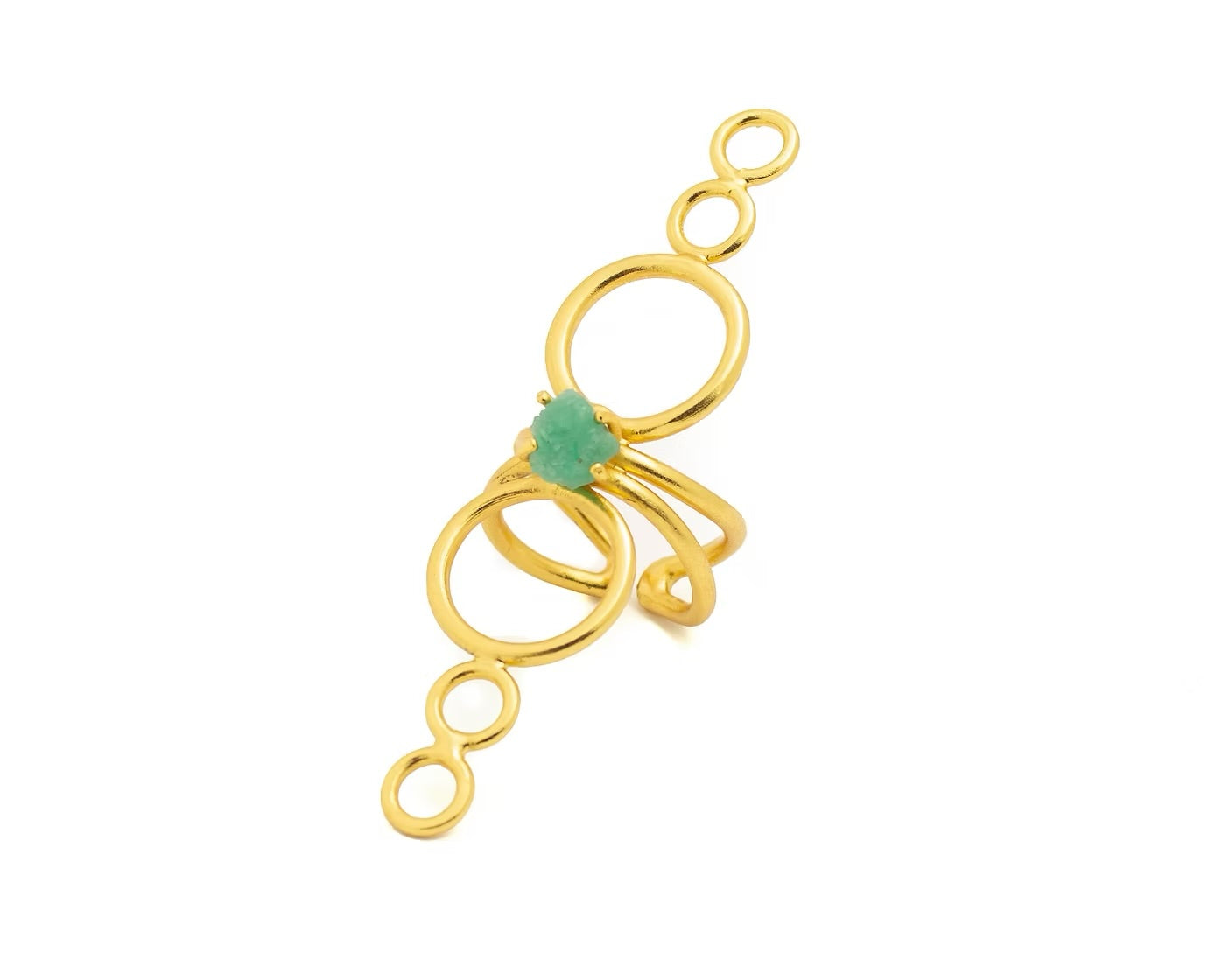 Anillo 6 círculos degrade esmeralda