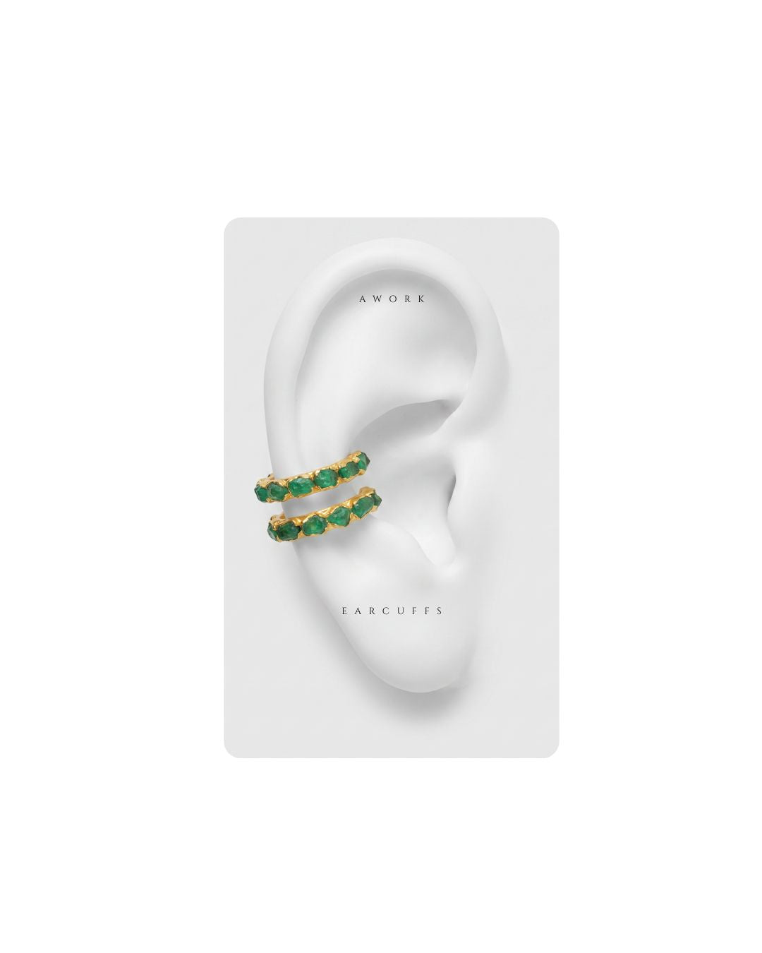 EARCUFF DOBLE LÍNEA ESMERALDA FUSIÓN