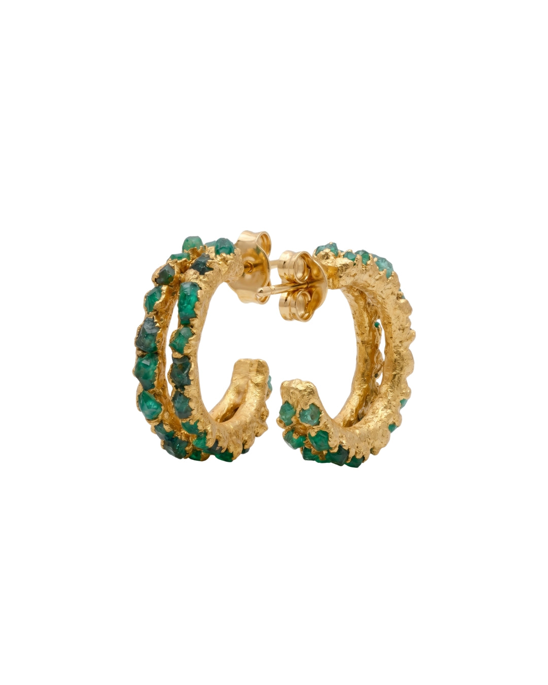 Emerald double-line hoop earring - FUSION Collection