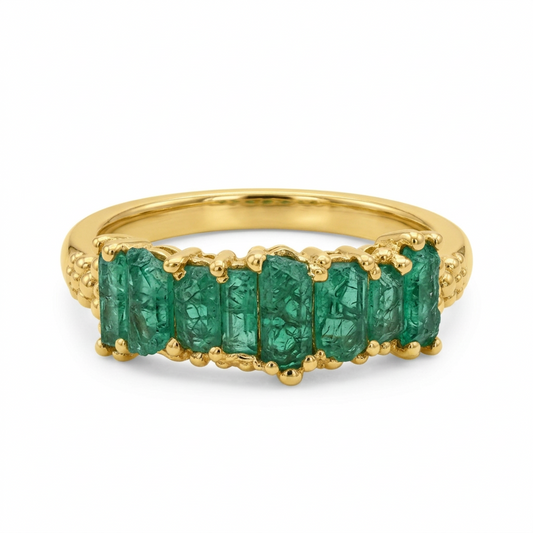 Anillo canutillos esmeralda fusión